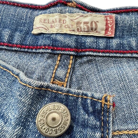 VTG Y2K Levis 550 Jeans Relaxed Ankle Boot High Waist Women 14 M (34X28) Stretch - Picture 14 of 16
